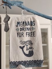 İşlemeli Kurulama Bezi (Mermaids Drink For Free) 2'li