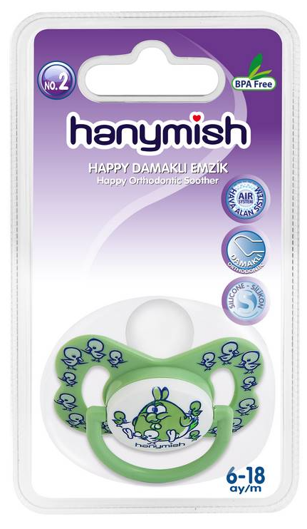 Hanymish Happy Silikon Damaklı Emzik No:2