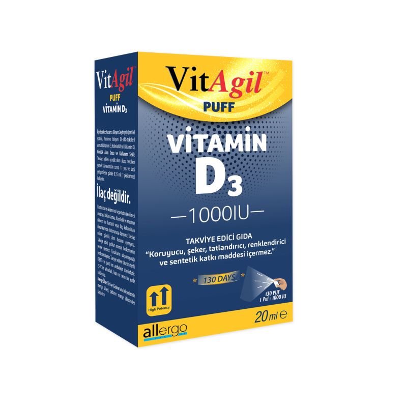 Allergo Vitagil Vitamin D3 Sprey 1000 Iu 20ml