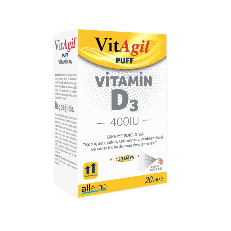 Allergo Vitagil Vitamin D3 Sprey 400 Iu 20ml