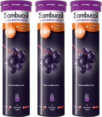 Sambucol Plus Kara Mürver Ekstresi 3'lü Paket 15 Efervesan Tablet