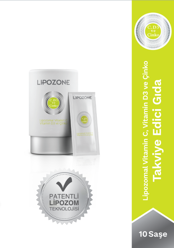 Lipozomal Vitamin C, Vitamin D3 ve Çinko 5ml Sıvı Saşe