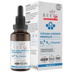 Bee'o Up %15 Suda Çözünür Propolis D3K2 Damla 20 ml