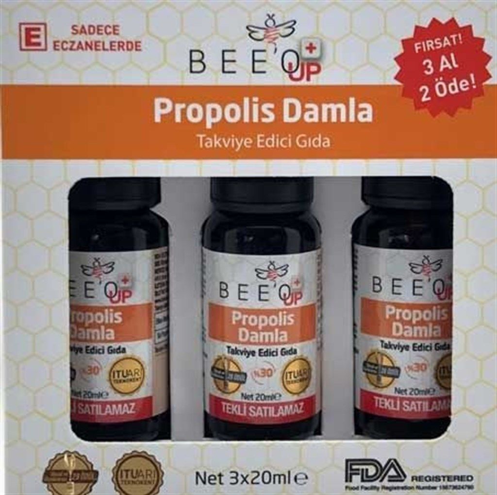 Bee'o Up Propolis %30 Damla 20 ml (3 Al 2 Öde)