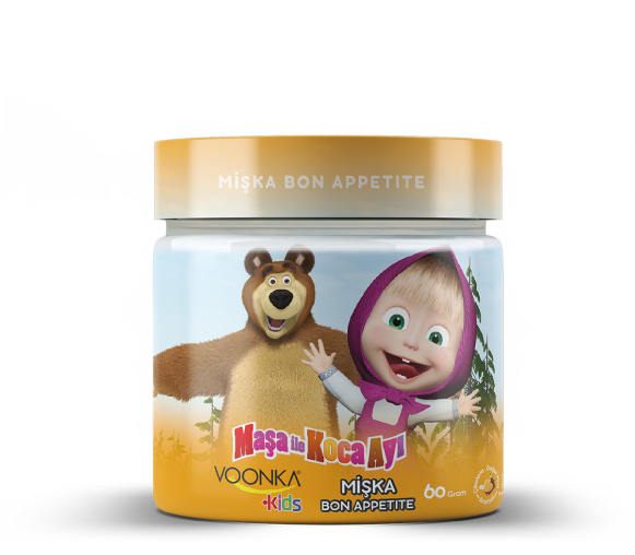 Voonka Kids Maşa ve Koca Ayı Mişka Bon Apetite Çikolata ve Doğal Muz Aromalı 60 gr