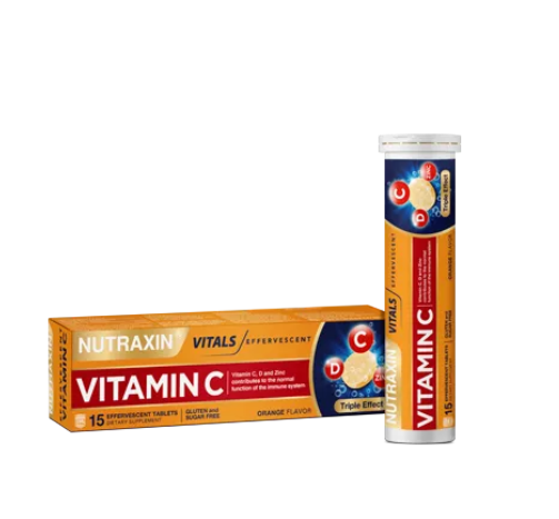 Nutraxin Vitamin C-D-Zinc 15 Efervesan Tablet