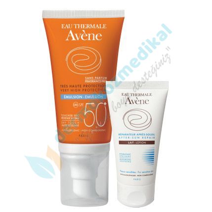 Avene Emülsion Spf50 50ml + Avene After Sun Lotion 50ml HEDİYE