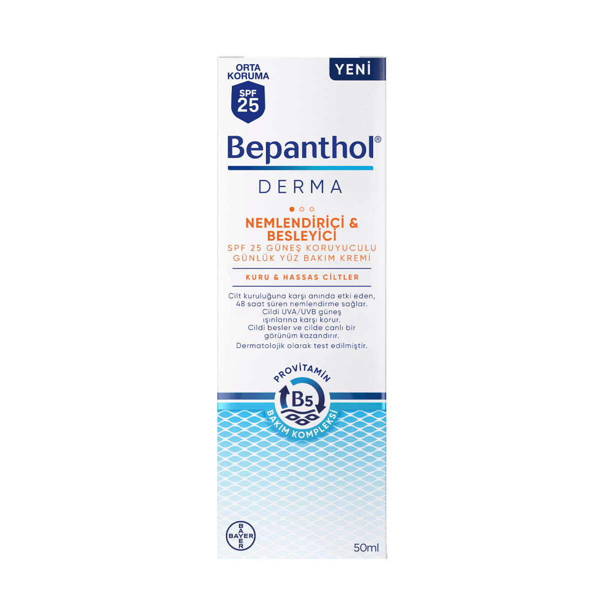 Bepanthol Derma Nemlendirici ve Besleyici Spf 25 50 ml Yüz Bakım Kremi