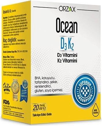 Orzax Ocean D3 K2 Vitamin Damla 20 ml