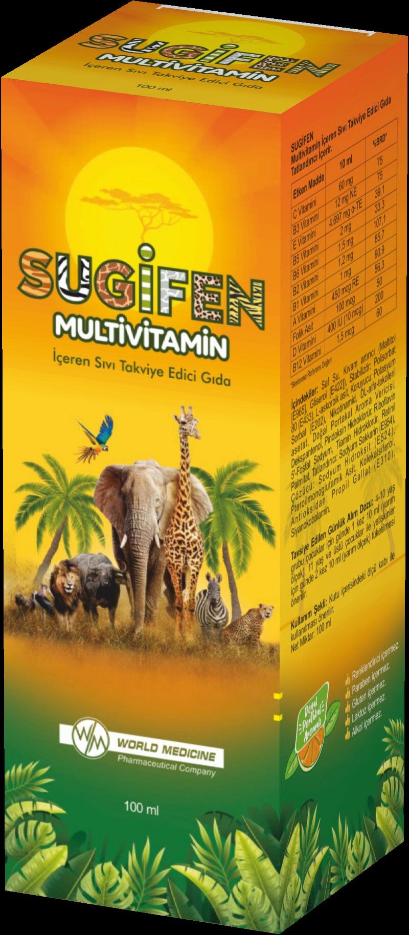 Sugifen Multivitamin İçeren Sıvı Takviye Edici Gıda 100ml