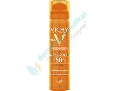 Vichy Ideal Soleil Freshness Face Mist SPF50 75 ML - Yüksek Korumalı Ferahlatıcı Yüz Koruma Spreyi