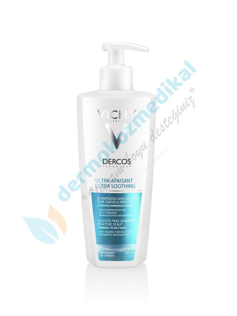 Vichy Dercos Ultra Yatıştırıcı Şampuan - Normal ve Yağlı Saçlar 390ml
