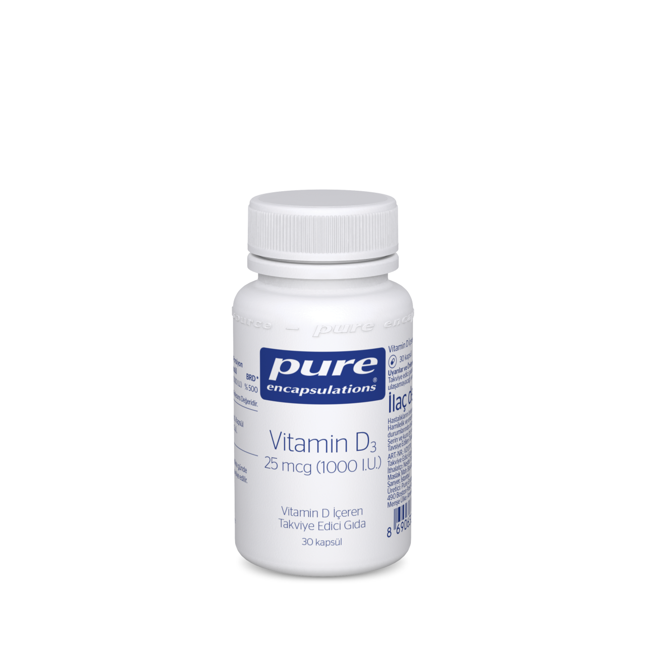 Pure Encapsulations Vitamin D3 25 mcg (1000 I.U.) 30 Kapsül