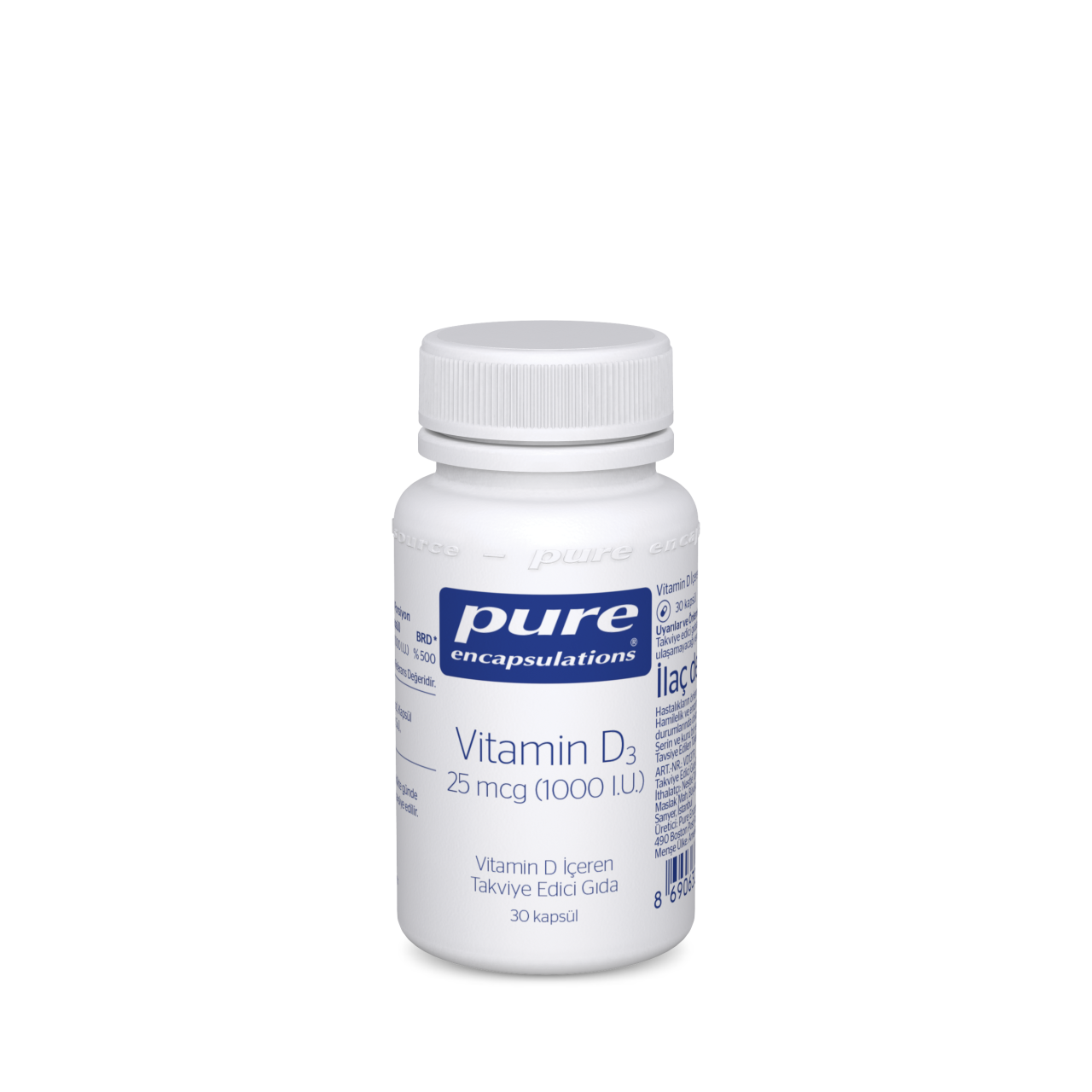 Pure Encapsulations Vitamin D3 25 mcg (1000 I.U.) 30 Kapsül