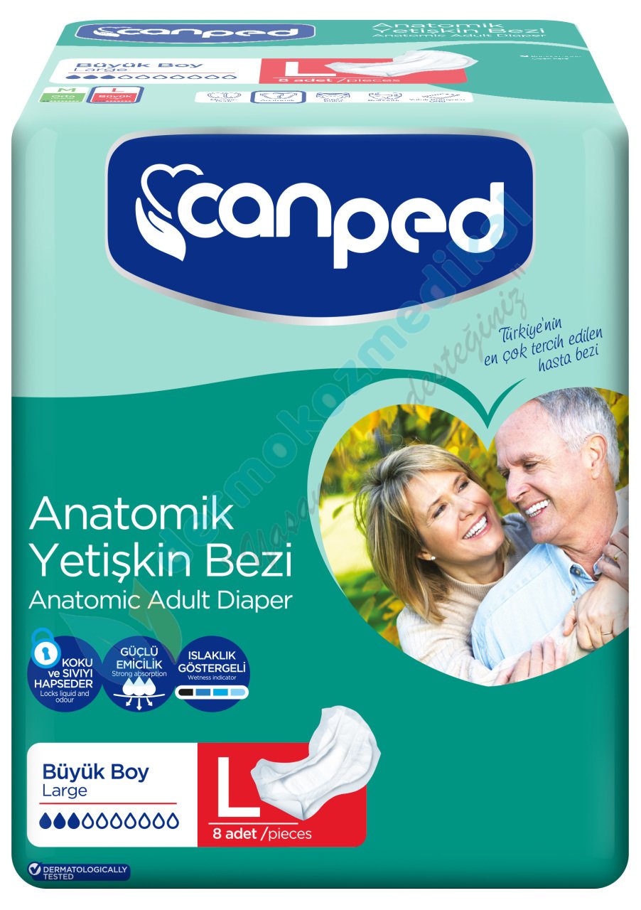 Canped Anatomik Hasta Bezi Büyük (Large) 8x8 = 64 adet