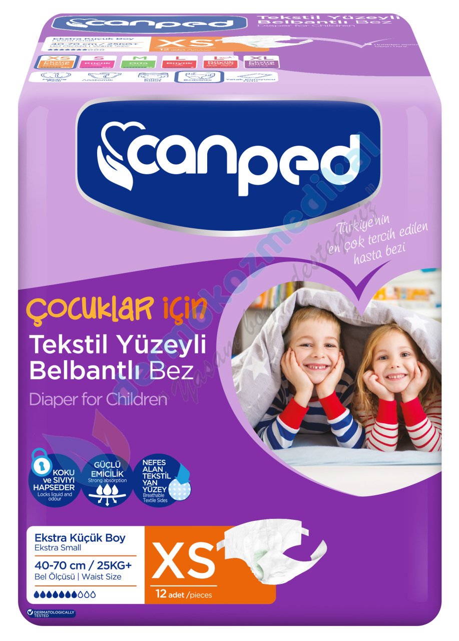 Canped Belbantlı Hasta Bezi XS (Ekstra Küçük) 12x6=72 adet