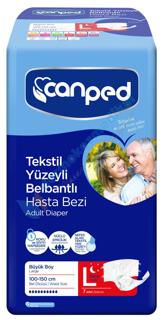 Canped Belbantlı Hasta Bezi Büyük Gece (Large/Night) 14x3=42 adet