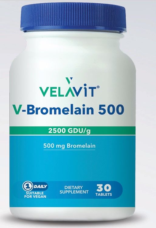 Velavit V-Bromelain 500 Takviye Edici Gıda 30 Tablet