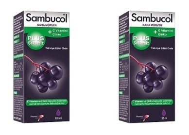 Sambucol Plus Şekersiz Likit Kara Mürver Esktresi 120 ml 2'li Paket