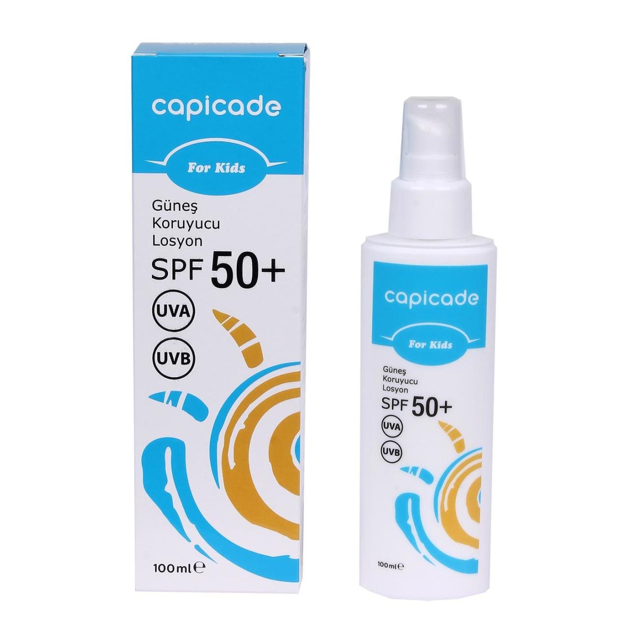 Capicade Çocuklar için Spf 50+ 100 ml Güneş Koruyucu Losyon
