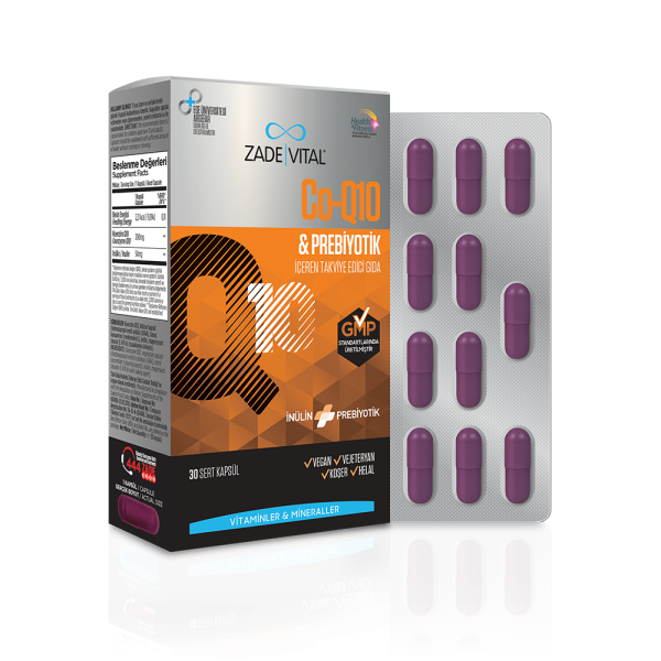Zade Vital Co-Q10 & Prebiyotik 30 Kapsül