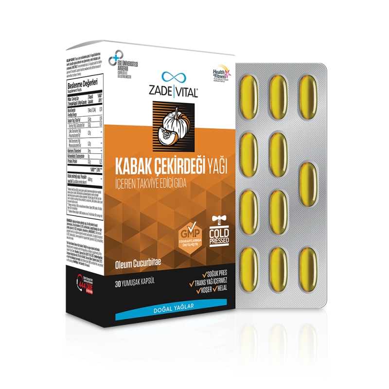 Zade Vital Kabak Çekirdeği Yağı Blister 30 Bitkisel Kapsül