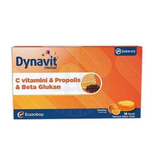 Dynavit Herbal Vitamin C, Propolis ve Beta Glukan 16 Pastil