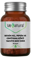 VeNatura Betain HCL, Pepsin ve Centiyana Kökü Takviye Edici Gıda 90 Kapsül