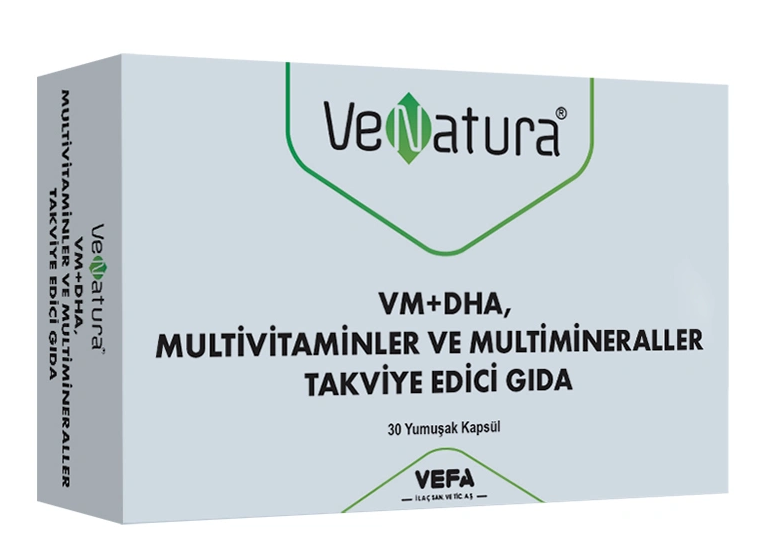 VeNatura VM+DHA Multivitaminler ve Multimineraller Takviye Edici Gıda 30 Yumuşak Kapsül