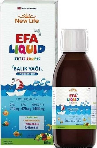 New Life EFA Liquid Tutti Frutti 150 ml Balık Yağı Şurubu