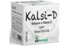 Kalsi-D Kalsiyum ve Vitamin D3 içerikli 30 Saşe