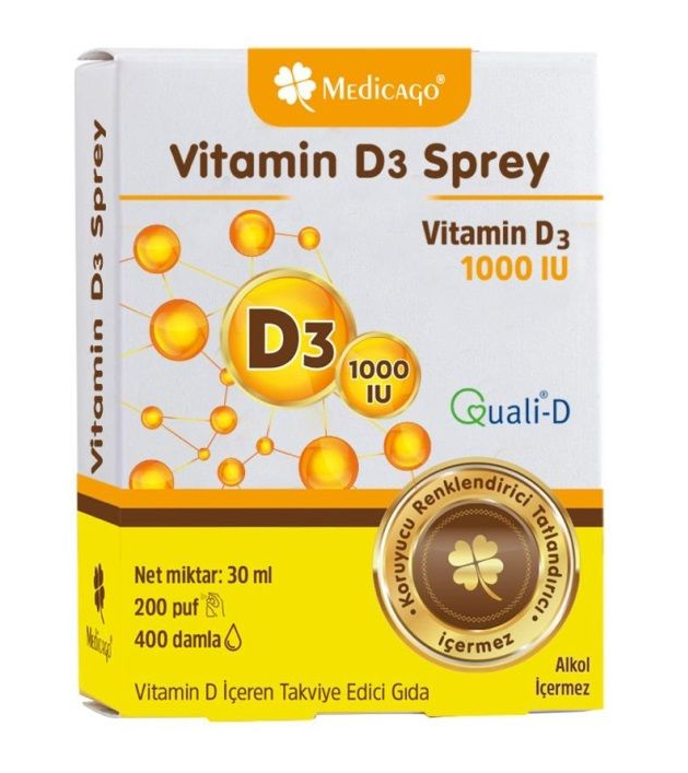 Vitamin D3 Sprey Takviye Edici Gıda 1000 IU 30ml