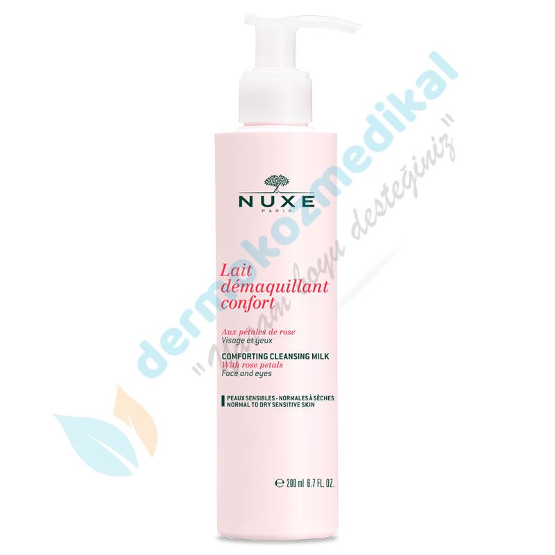 NUXE Lait Demaquillant Confort aux Petales de Rose 200 ml ( Gül yaprağı makyaj temizleme sütü )