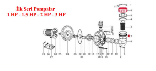 İlk Seri Pompa Gövde Civatası No:14