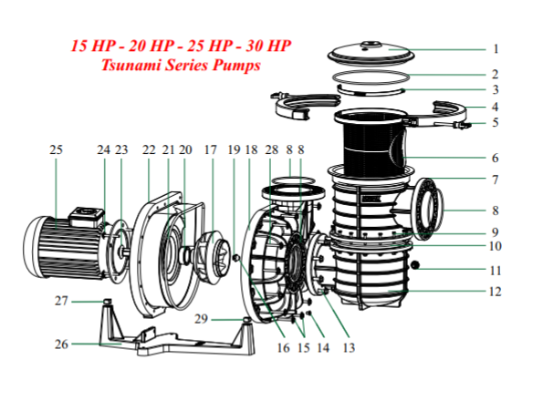 Tsunami Serisi 20 HP Elektrik Motoru (Trifaze) No:25