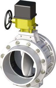 PPRC Elektrik Aktüatörlü Beyaz Kelebek Vana 200 mm - Kole+Flanş Komple - 220Volt