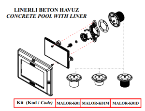 Mini Işıl Serisi Liner için Montaj Kiti (Mafsallı)