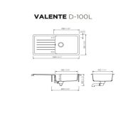 VALENTE D-100 L CROMA GRANİT EVYE