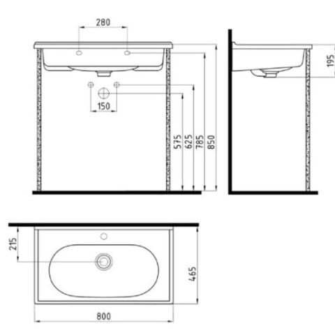 BİEN FERRA 80 CM ETAJERLİ LAVABO