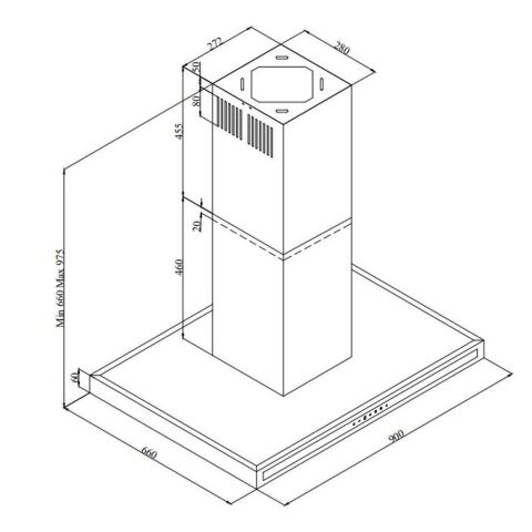 Silverline 4113 VENEZİA İSOLA İNOX 90 CM Ada Davlumbaz