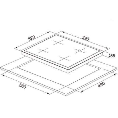 Siilverline CS5629B01 Emaye Izgaralı Siyah Ankastre Ocak