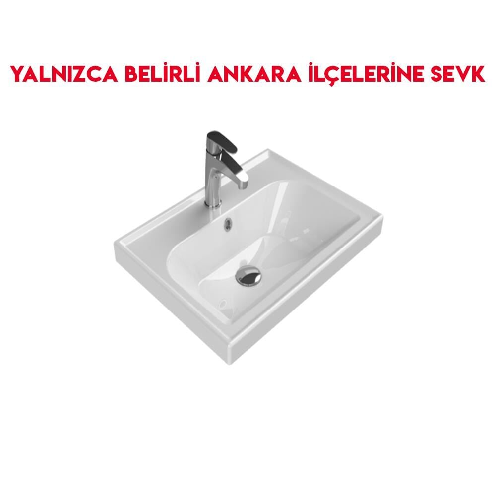 Turkuaz Frame 60x45 cm Etajerli Lavabo