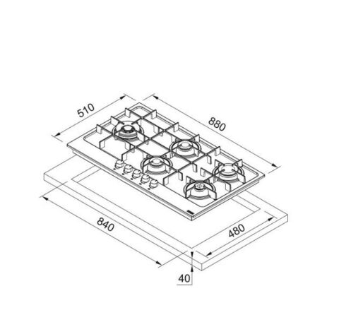 Franke FHMA 905 4G DCL XS C İNOX Döküm Izgaralı Ocak