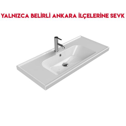 Turkuaz Frame 100x45 cm Etajerli Lavabo