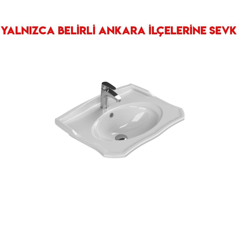 Turkuaz Royal 65x50 cm Etajerli Lavabo