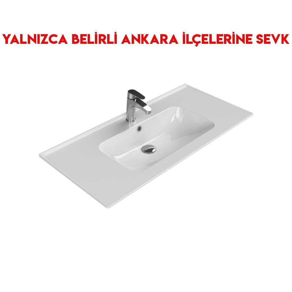 Turkuaz Blue 100x47 cm Etajerli Lavabo