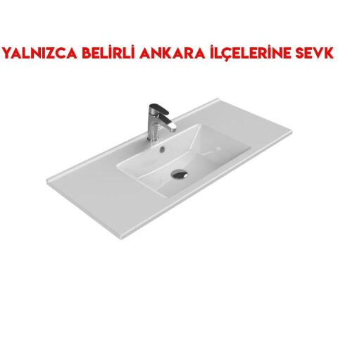 Turkuaz Arte 100x45 cm Etajerli Lavabo