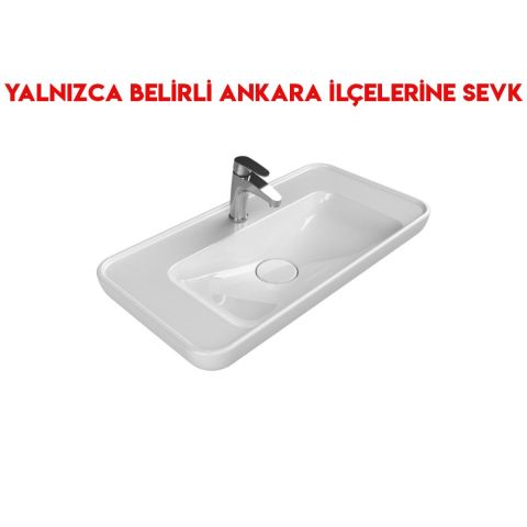 Turkuaz Lal 80x42 cm Tezgah Üstü Lavabo