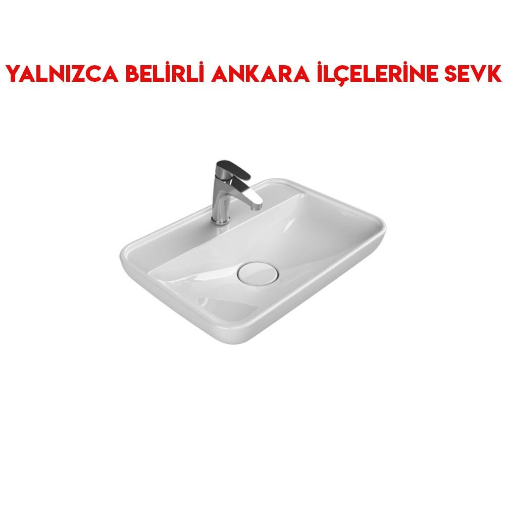 Turkuaz Lal 60x42 cm Tezgah Üstü Lavabo