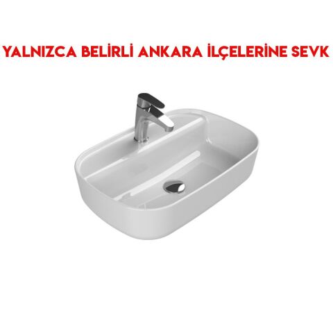 Turkuaz Aqua 60x40 cm Tezgah Üstü Lavabo